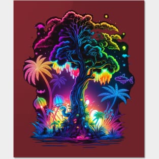 Colorful palm tree Posters and Art